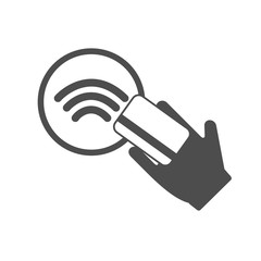 Contactless NFC wireless pay sign logo. Credit card nfc payment vector concept. vector