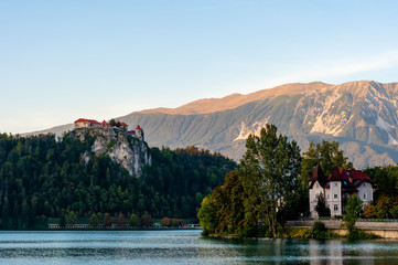 View on the Pilgrimage Church of the Assumption of Maria on the Lake Bled.