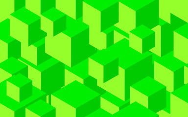 seamless abstract green background with cubes