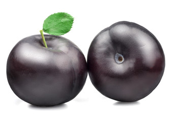Fresh plums isolated on white