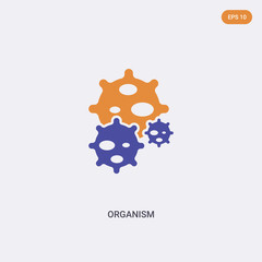 2 color organism concept vector icon. isolated two color organism vector sign symbol designed with blue and orange colors can be use for web, mobile and logo. eps 10.