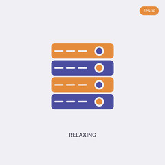 2 color Relaxing concept vector icon. isolated two color Relaxing vector sign symbol designed with blue and orange colors can be use for web, mobile and logo. eps 10.