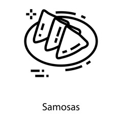  Samosas Plate Vector 