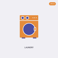 2 color Laundry concept vector icon. isolated two color Laundry vector sign symbol designed with blue and orange colors can be use for web, mobile and logo. eps 10.