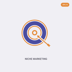 2 color Niche Marketing concept vector icon. isolated two color Niche Marketing vector sign symbol designed with blue and orange colors can be use for web, mobile and logo. eps 10.