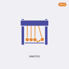 2 color Kinetics concept vector icon. isolated two color Kinetics vector sign symbol designed with blue and orange colors can be use for web, mobile and logo. eps 10.