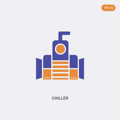 2 color Chiller concept vector icon. isolated two color Chiller vector sign symbol designed with blue and orange colors can be use for web, mobile and logo. eps 10.