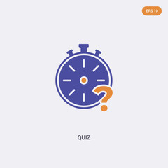 2 color quiz concept vector icon. isolated two color quiz vector sign symbol designed with blue and orange colors can be use for web, mobile and logo. eps 10.