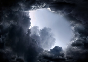 Hole in the Dramatic Clouds
