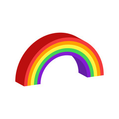 Rainbow icon.3d vector illustration and isometric view.