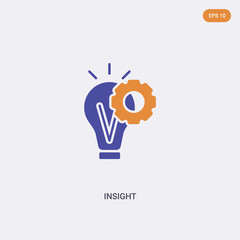 2 color insight concept vector icon. isolated two color insight vector sign symbol designed with blue and orange colors can be use for web, mobile and logo. eps 10.