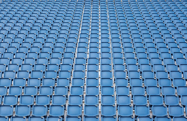 Rows of empty stadium or venue seating