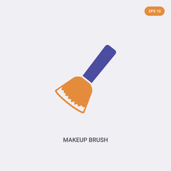 2 color Makeup Brush concept vector icon. isolated two color Makeup Brush vector sign symbol designed with blue and orange colors can be use for web, mobile and logo. eps 10.