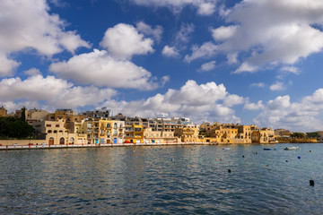 Fototapeta na wymiar Il-Qajjenza Birzebbuga Town Skyline in Malta