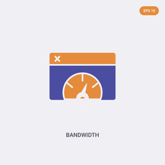 2 color Bandwidth concept vector icon. isolated two color Bandwidth vector sign symbol designed with blue and orange colors can be use for web, mobile and logo. eps 10.