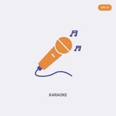 2 color Karaoke concept vector icon. isolated two color Karaoke vector sign symbol designed with blue and orange colors can be use for web, mobile and logo. eps 10.