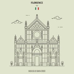 Fototapeta premium Basilica di Santa Croce in Florence, Italy. Landmark icon