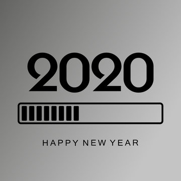 Happy new year 2020 with loading icon
