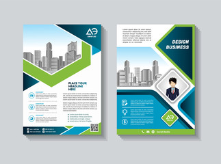 Fototapeta na wymiar Front and back cover of a modern business brochure layout