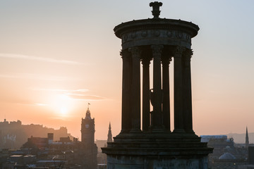 The Dugald Stewart Monument on Calton Hill, Edinburgh, Scotland
