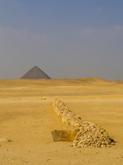 View of the Red Pyramid in Dahshur necropolis, Cairo, Egypt