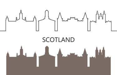 Obraz premium Scotland logo. Isolated Scottish architecture on white background