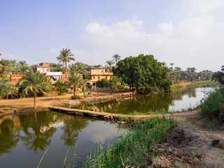 Fototapeta na wymiar Tributary of the River Nile in Cairo, Egypt