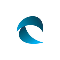 Fototapeta premium color wave c logo design