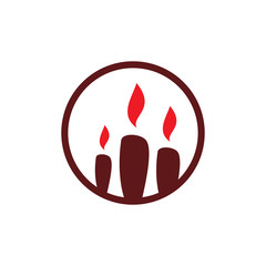 color candle light logo design
