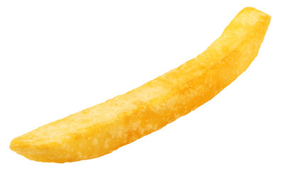french fries, potato fry isolated on white background, clipping path, full depth of field