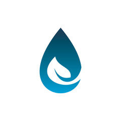 Fototapeta premium water drop nature leaf logo design