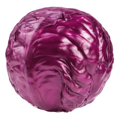 red cabbage, isolated on white background, clipping path, full depth of field