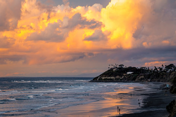 Swamis beach on a cold winter evening