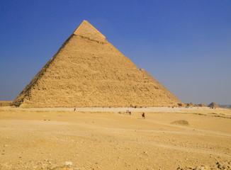Fototapeta na wymiar View of the Pyramid of Khafre in the Giza necropolis. In Cairo, Egypt