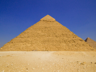 Obraz na płótnie Canvas View of the Pyramids of Giza. In Cairo, Egypt