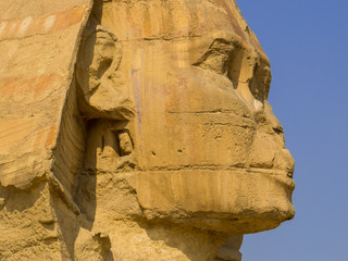 View of the Great Sphinx of Giza. In Cairo, Egypt