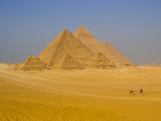 Fototapeta na wymiar Cairo, Egypt - November 1, 2019: View of the Pyramids of Giza.