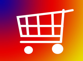 shopping cart icon on background