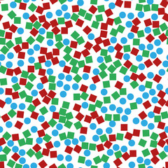 Seamless vector pattern with colorful fun figures on white background.