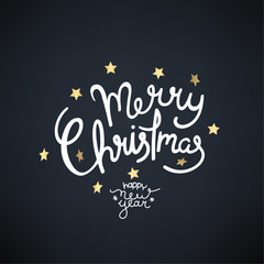 Fototapeta na wymiar Christmas typographic wishing card with lettering inscription