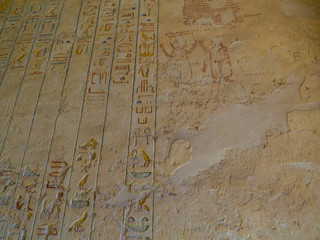 Hieroglyphics in the Tomb of King Ramses IV, Valley of the Kings, Luxor, Egypt