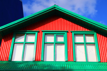 Architectural detail in Reykjavik, the capital and largest city of Iceland.