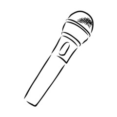 illustration of microphone isolated on white