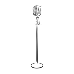 Fototapeta premium retro microphone isolated on white background
