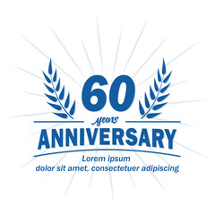 60 years logo design. Sixty years anniversary vector and illustration.