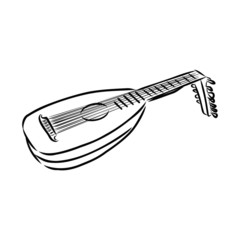 lute music instrument sketch 
