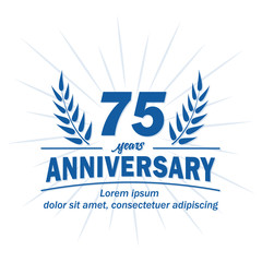 75 years logo design. Seventy-five years anniversary vector and illustration.