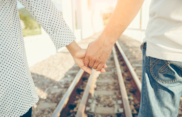 Senior couple holding hands ,valentine day concept. 
