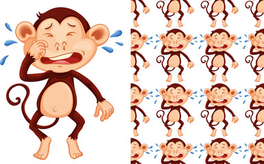 Seamless and isolated animal pattern cartoon