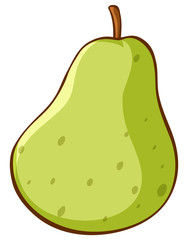 Green pear on white background